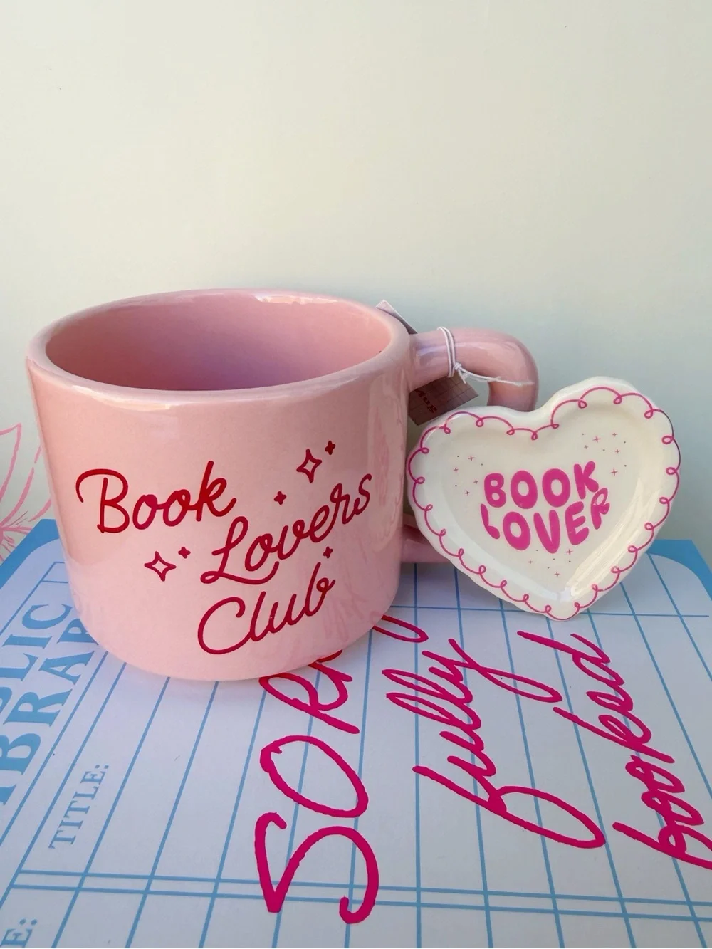 Target Book Lovers Club Pink Ceramic Mug and Trinket tray